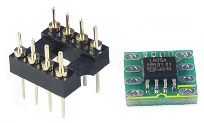 Temperature sensor LM75 on DIP8