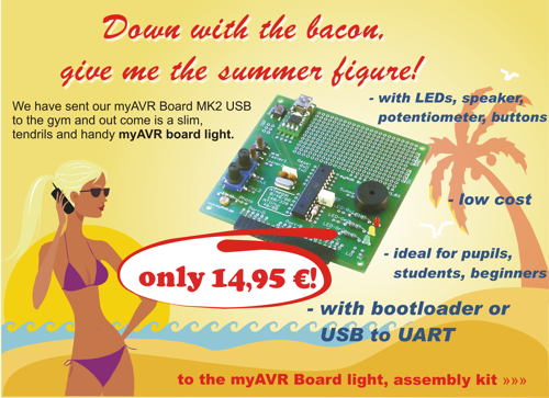 myAVR Board light, assembly kit myAVR Board light, assembly kit