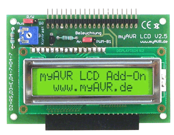 myAVR LCD add-on, for text, 5 V AVR